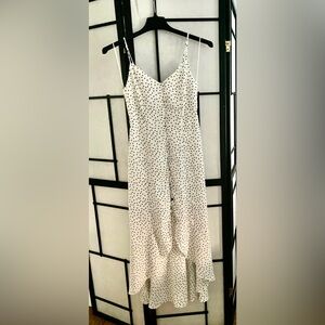 Sienna Sky White Slip Dress with Black Polka Dots